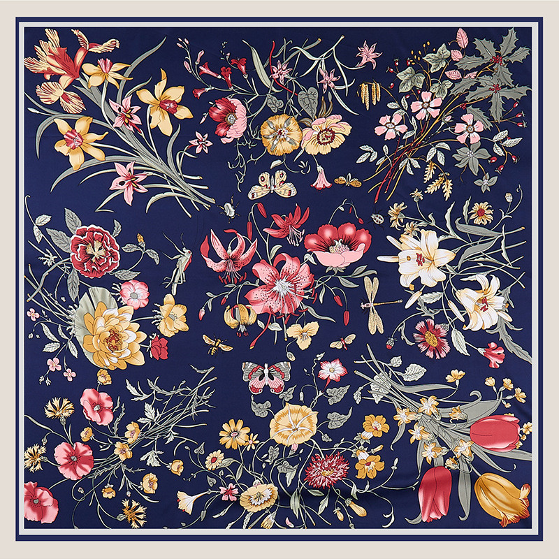 Silk Scarf Square - POBING foulard en soie sergé femmes