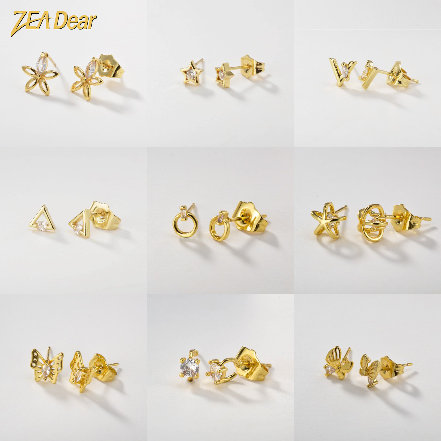 Women Accessories Dubai - Boucles d'oreilles en plaqué or 18
