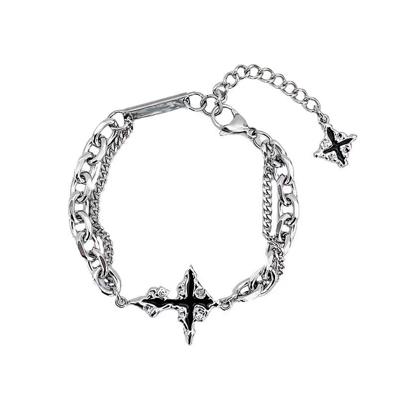 Punk noir croix pendentif chaî - Women'S Emo Accessories avis et prix