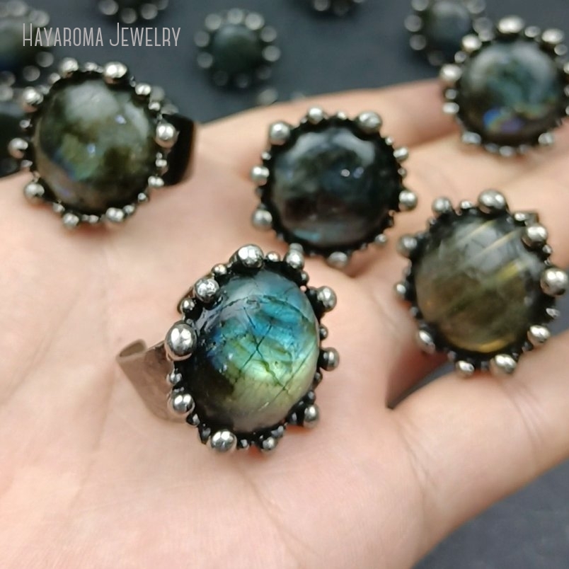 Bague ronde en Labradorite Aqu - Women'S Emo Accessories avis et prix