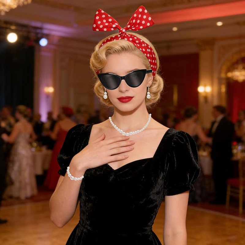 7 pièces, accessoires de costu - Women'S Accessories In The 1950S avis et prix