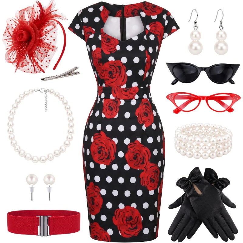 Ensemble de 10 robes rétro pou - Women'S Accessories In The 1950S avis et prix